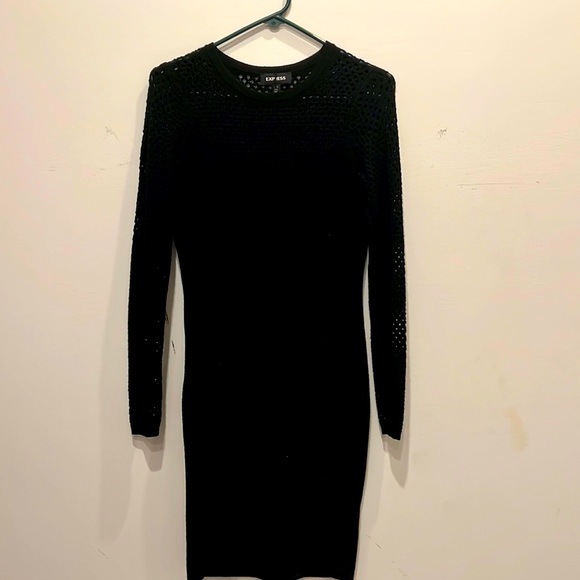 Express size Large black sweater dress - Picture 1 of 5